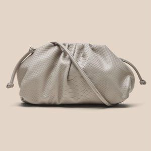 Banana Republic Soft Pouch Crossbody Clutch in Grey Snake NWT